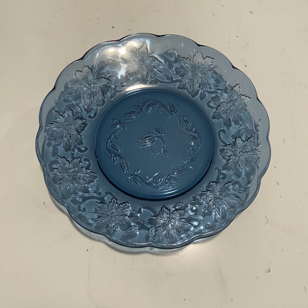 Elegant Blue Glass Plate
